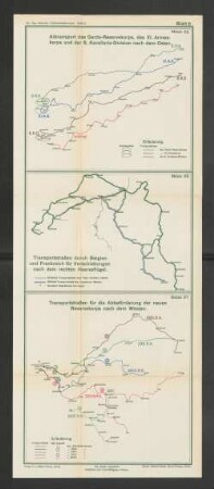 Blatt 6. Abtransport des Garde-Reservekorps, des XI. Armeekorps und der 8. Kavallerie-Division nach dem Osten.