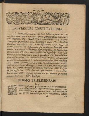 Breviarum Dissertationis.