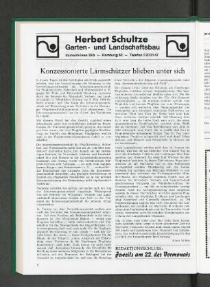 Konzessionierte Lärmschützer blieben unter sich