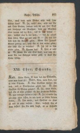 XXI. Ehre; Schande. - XXVII. Gewohnheit.