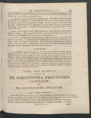 Caput VI. De Poenitentia Peccatoris Generatim, Et De Contritione Speciatim