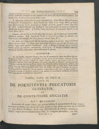 Caput VI. De Poenitentia Peccatoris Generatim, Et De Contritione Speciatim