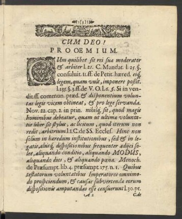 Cum Deo! Prooemium.