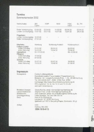 Termine Sommersemester 2002