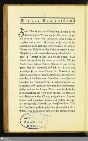 Wie das Buch entstand