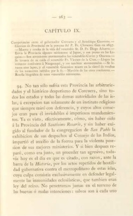 Capítulo IX. Competencias entre el gobernador Corcuera y el Arzobispo Guerrero ...