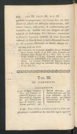 Tit. III. De Canonicis