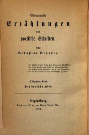 Gesammelte Erzählungen und poetische Schriften, 18. Der deutsche Hiob