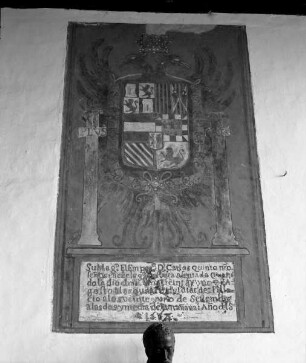 Wappen und Inschrift