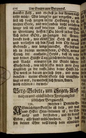 Berg- Gebete, um Segen, ...