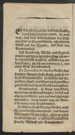 Ein Günther singt das Lob von Cnaster, das Caniz ebenfalls erhebt