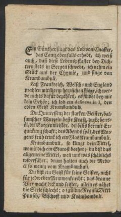 Ein Günther singt das Lob von Cnaster, das Caniz ebenfalls erhebt