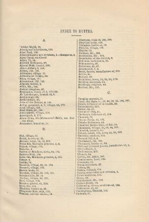 Index to Muttra
