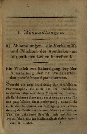 Berlinisches Jahrbuch Für Die Pharmacie Und Für Die Damit Verbundenen Wissenschaften, 1822 = Jg. 24 = Jg. 9