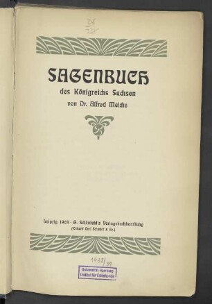 Sagenbuch des Königreichs Sachsen