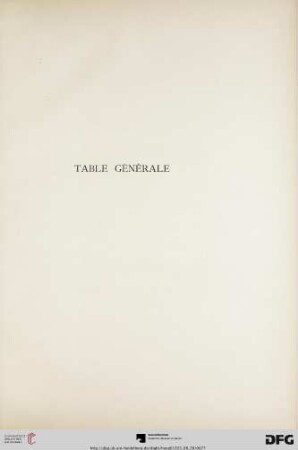 Table générale