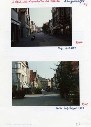 Langestraße. Blick Richtung Rathaus und Markt