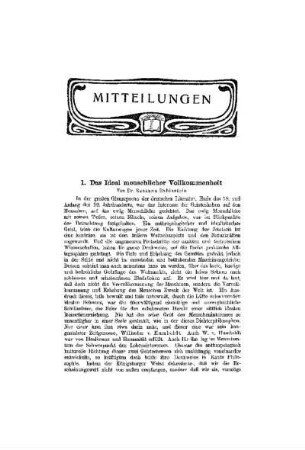 Das Ideal menschlicher Vollkommenheit