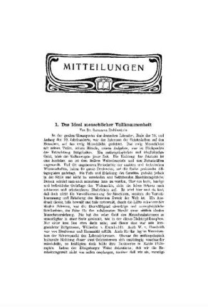 Das Ideal menschlicher Vollkommenheit