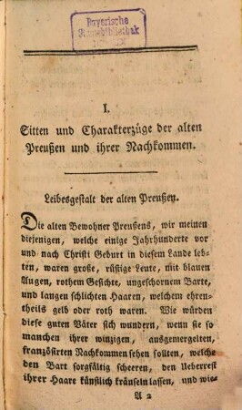 Anekdoten, Sittengemälde und Traditionen aus der Preußisch-Brandenburgischen Geschichte, 1
