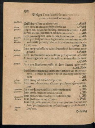 Volget Taxa salarii Notariorum Iudiciorum senatus Coloniensis.