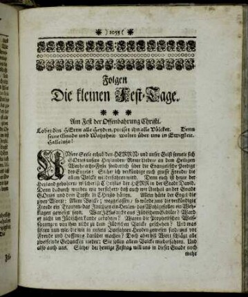 Folgen Die kleinen Fest-Tage.