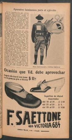Aparatos luminosos para el ejército