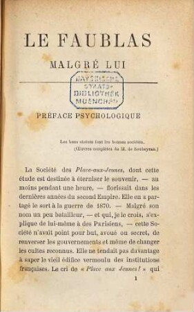 Le Faublas malgré lui : Par Émile Bergerat
