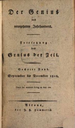 Der Genius des neunzehnten Jahrhunderts. 6. 1802