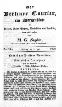 No. 736., Montag, den 20. Juli 1829