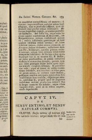 Caput IV. De Sensu Intimo, Et Sensu Naturae Communi.