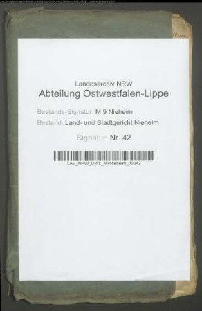 Sequestration der Lehnseinkünfte der Familie von der Lippe.