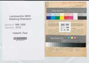 Entnazifizierung Paul Habicht, geb. 28.03.1899 (Techn.Angestellter)