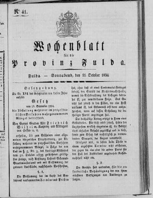 Nr. 41, Ausgabe vom 11. Oktober 1834