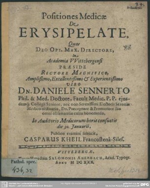 Positiones Medicae De erysipelate