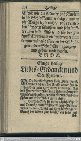 Einige heilige Liebes-Gedancken und Seufftzerlein