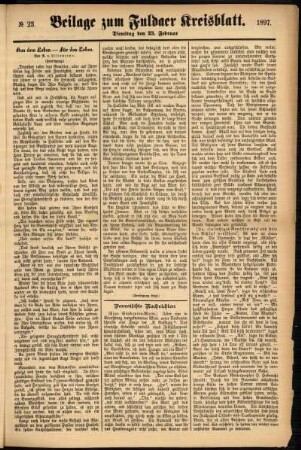 Zweite Ausgabe vom Dienstag, den 23. Februar 1897.