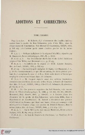 Additions et corrections