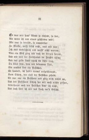 Es war mir heut' Abend so einsam, so leer