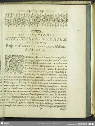 Disputationis Antiwalenburchicae, Secundae ...