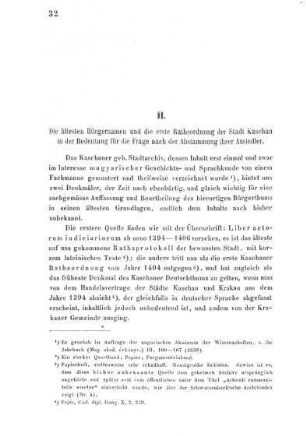 II. Bürgernamen und 1. Ratsordnung