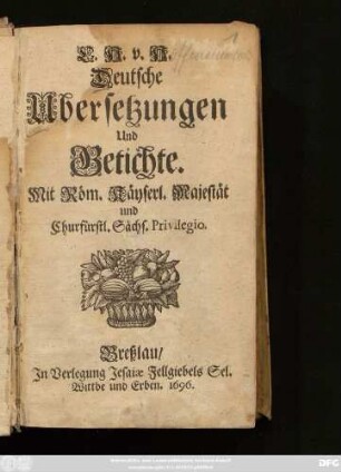 C. H. v. H. Deutsche Ubersetzungen Und Getichte