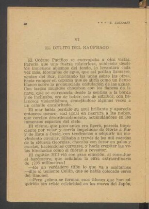 VI - El delito del náufrago