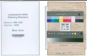 Entnazifizierung Erich Blum , geb. 08.10.1895 (Polizeibeamter)