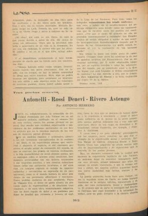 Tres poetas nuevos : Antonelli - Rossi Denevi - Rivero Astengo