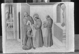 Predella mit Szenen aus dem Leben der heiligen Klara — Die Einkleidung der heiligen Klara durch den heiligen Franziskus