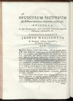 Opusculorum Secundum.