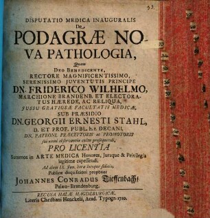 Disputatio Medica Inauguralis De Podagræ Nova Pathologia