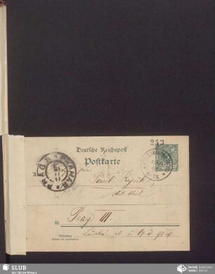 [dopisnica wot: Mikławš Andricki, 13.11.1899]
