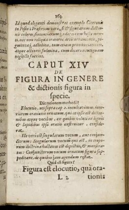 Caput XIV. De Figura In Genere & dictionis figura in specie.
